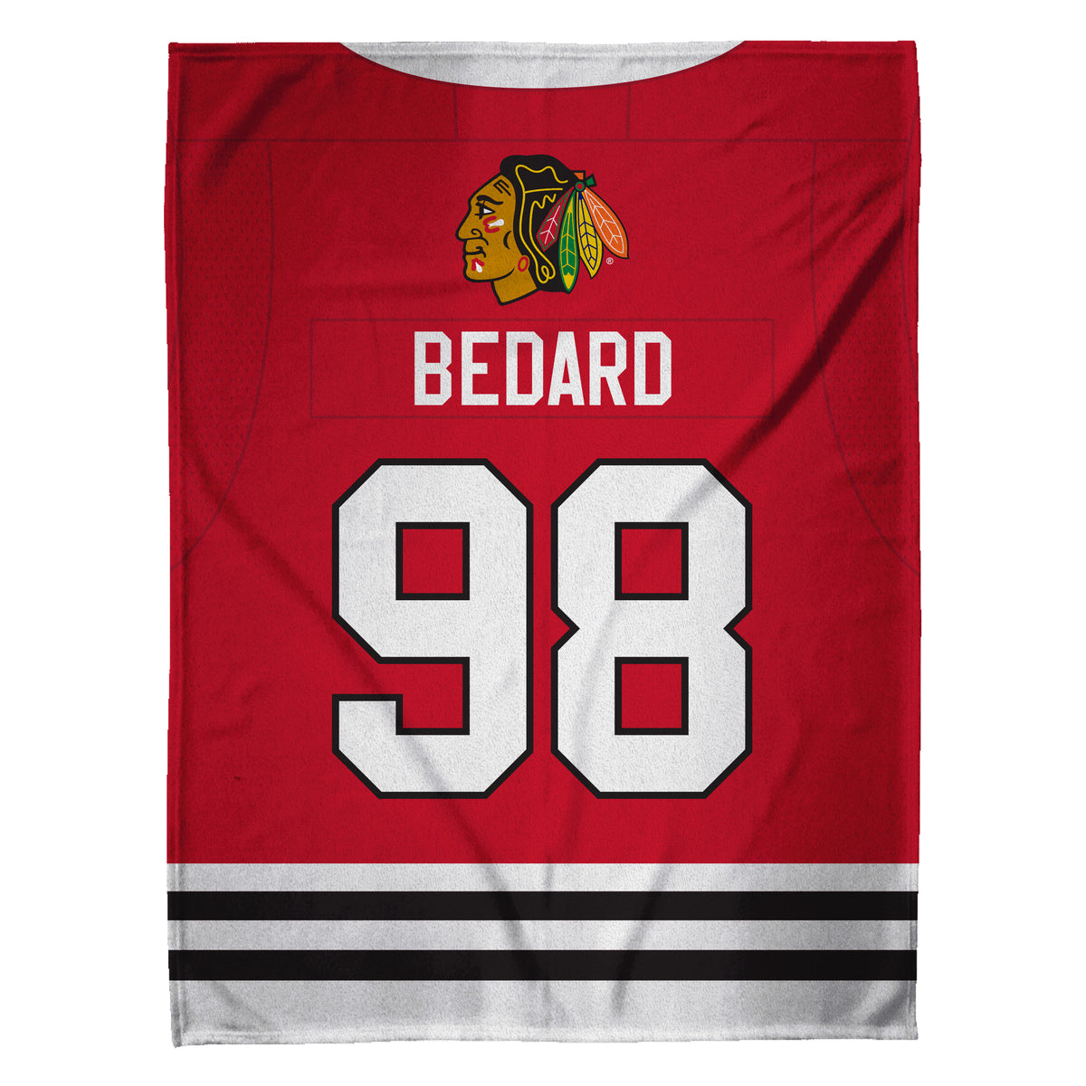 Chicago Blackhawks Connor Bedard 60” x 80”  Raschel Plush Blanket