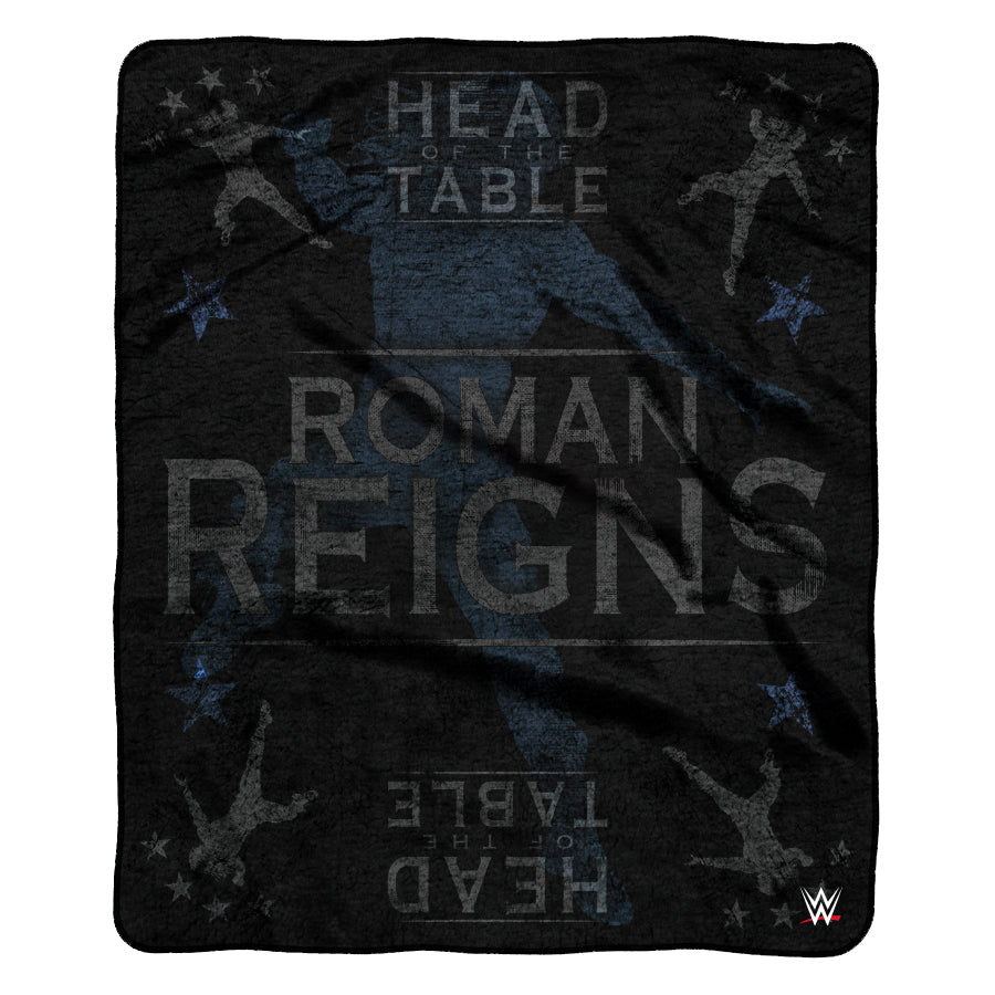 WWE Roman Reigns 60” x 80” Raschel Plush Blanket - Head of Table